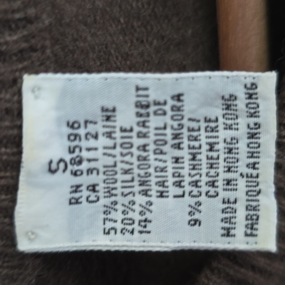 DKNY Dark Brown Silk, Cashmere, Angora, Wool Sweater - Picture 2 of 4